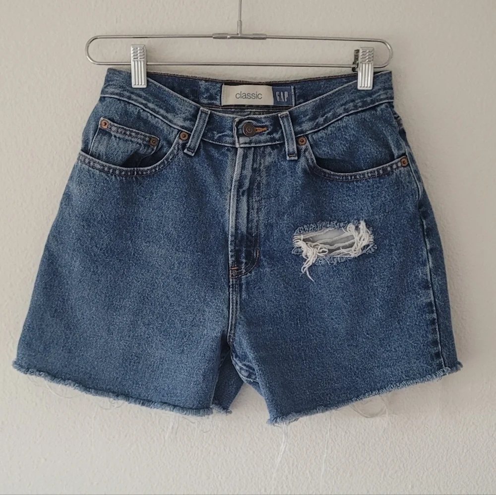 GAP Women's Blue Denim Shorts - Picture 2 of 5